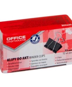 Klipy do dokumentów OFFICE PRODUCTS, 15mm, 12szt., czarne