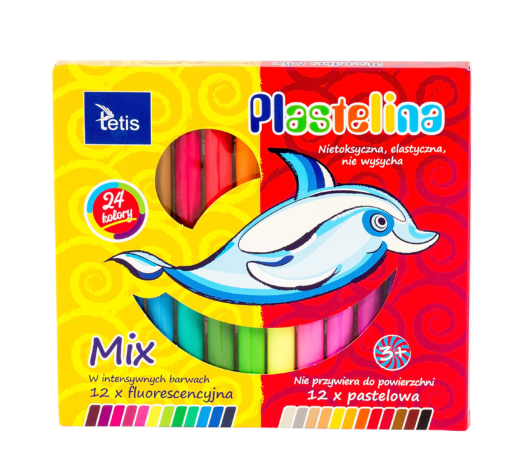 Plastelina mix 24 kol. 15 g Tetis KP004-G