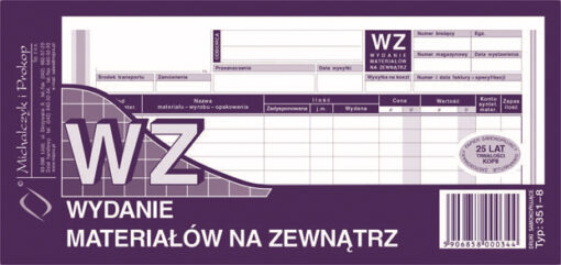 WZ materiał magazyn przyjęcie wydanie