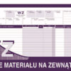 WZ wydanie materiału na zewnątrz 361-2
