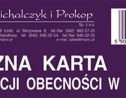 5906858000627 karta ewidencji obecność praca