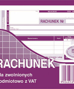 234-5 Rachunek dla zwolnionych podmiotowo z VAT 234-5