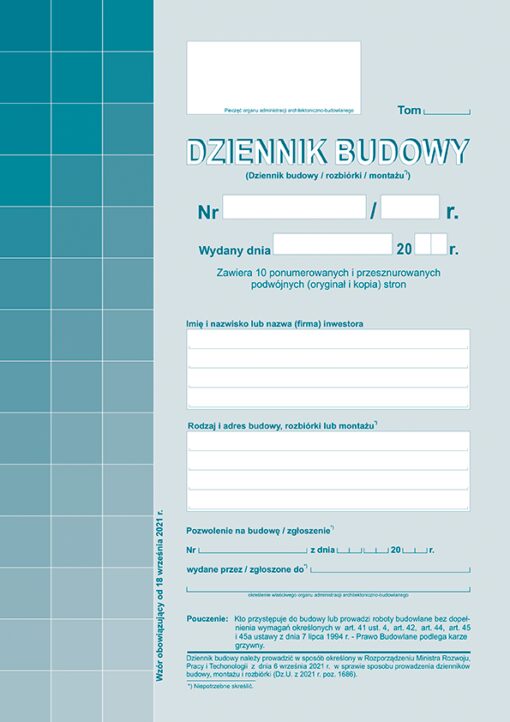 budowa dziennik architekt projektant budynek sklep internetowy