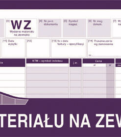WZ wydanie materiału na zewnątrz  361-0