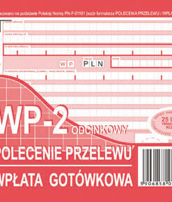 Polecenie przelewu Wpłata gotówkowa WP-2