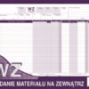 WZ wydanie materiału na zewnątrz 385-1
