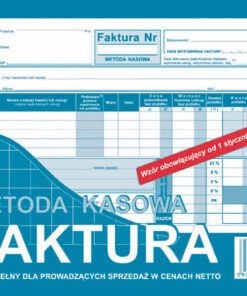 151-3E Faktura - metoda kasowa wzór pełny dla prowadzących sprzedaż w cenach netto 151-3E