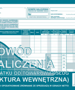 163-3E Dowód naliczenia podatku od towarów i usług (faktura wewn.) czynności opodatkowane zrównane ze sprzedażą w cenach netto 163-3E