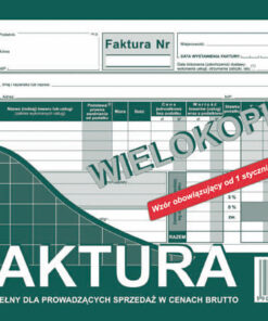 140-3E Faktura wzór pełny dla prowadzących sprzedaż w cenach brutto 140-3E