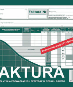Faktura wzór pełny dla prowadzących sprzedaż w cenach brutto 143-3E