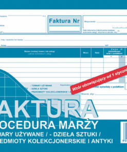 Faktura procedura marży - tow. używane/ - dz. sztuki/ - przedm. kolekc. i antyki 195-3E