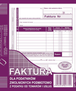 204-4E Faktura dla podatników zwolnionych podmiotowo z podatku od towarów i usług 204-4E