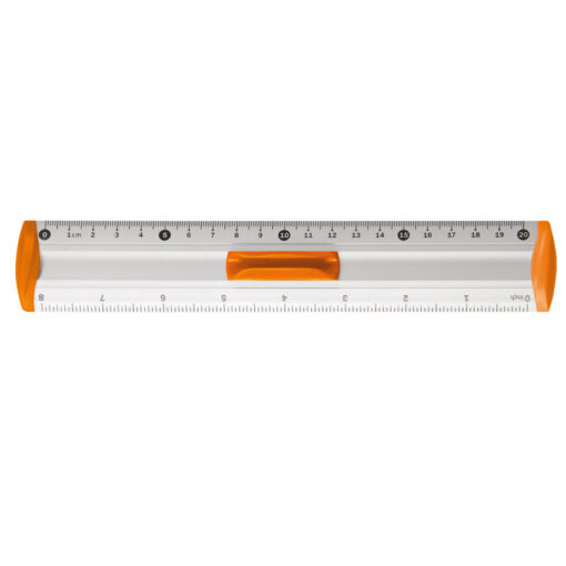 Linijka aluminiowa 30 cm, uchwyt pomarańczowa Tetis
