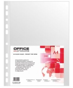 Koszulki na dokumenty OFFICE PRODUCTS, PP, A4, krystal, 50mikr., 100szt. 21142415-90