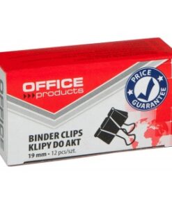 Klipy do dokumentów OFFICE PRODUCTS, 19mm, 12szt., czarne