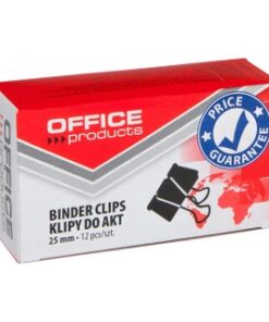 Klipy do dokumentów OFFICE PRODUCTS, 25mm, 12szt., czarne