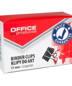 Klipy do dokumentów OFFICE PRODUCTS, 51mm, 12szt., czarne