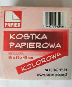 Kostka Papier nieklejona 85x85x40mm, mix kolorów