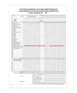 Przydział przedmiotów nauczania a3 /1560