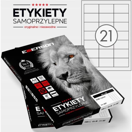 Etykiety samoprzylepne Emerson 63x38,0 mm 2100 szt