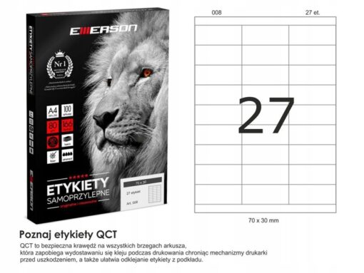 Etykiety samoprzylepne Emerson 70x30 mm 2700 szt