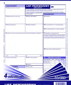 List przewozowy 4-odcinkowy (krajowy) 01210