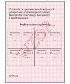 Legitymacja szkolna MEN-I/1 1452 tył