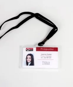 Identyfikator/ holder z taśmą na karty plastikowe - O.BADGE HOLDER - 55 x 90 mm